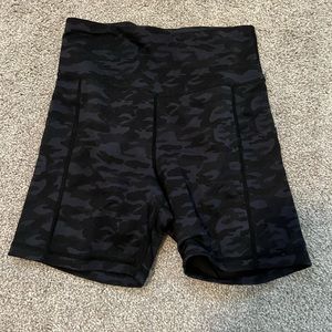 Black Camo Biker Shorts